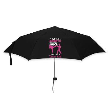 Karate girl with black belt - Umbrella (small) - black - Front