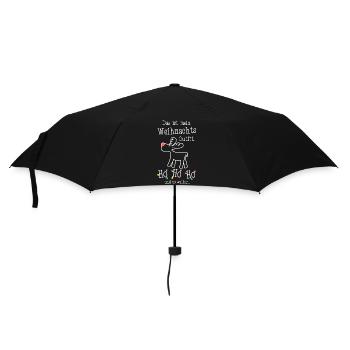 Mein Weihnachtsoutfit Mürrisches Rentier Ho Ho Ho - Regenschirm (klein) - Schwarz - Vorne