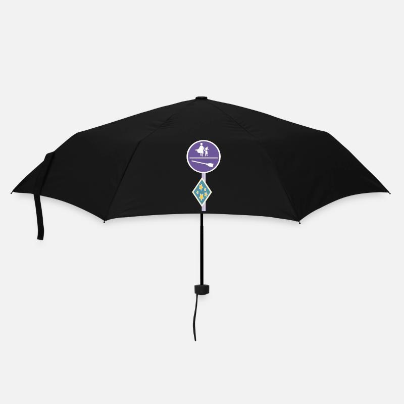 Straßenschild einer magischen Welt - Regenschirm (klein) - Schwarz