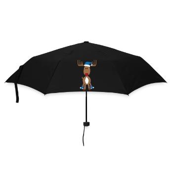 Funny moose for Christmas - Umbrella (small) - black - Front
