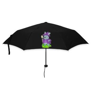 Hase Hexe Besen - Regenschirm (klein) - Schwarz - Vorne