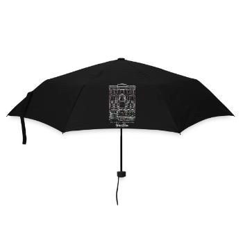 Houston, alte Baumwollbörse, Handzeichnung, USA - Regenschirm (klein) - Schwarz - Vorne