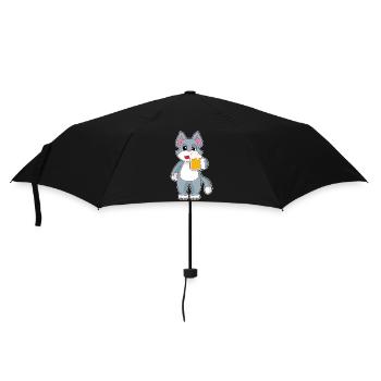 Katze Bier - Regenschirm (klein) - Schwarz - Vorne