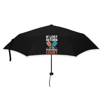 Retour Pickleball carré Dinkball cadeau - Parapluie standard - noir - Devant