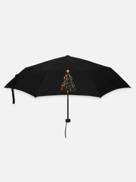 Näh Weihnachtsbaum Design - Regenschirm (klein) - Schwarz