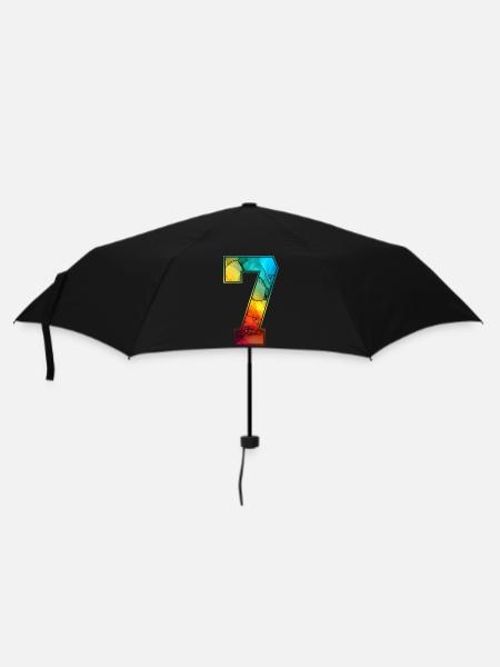 NR. 7 NUMMER 7 COLLEGE 7. GEBURTSTAG - Regenschirm (klein) - Schwarz