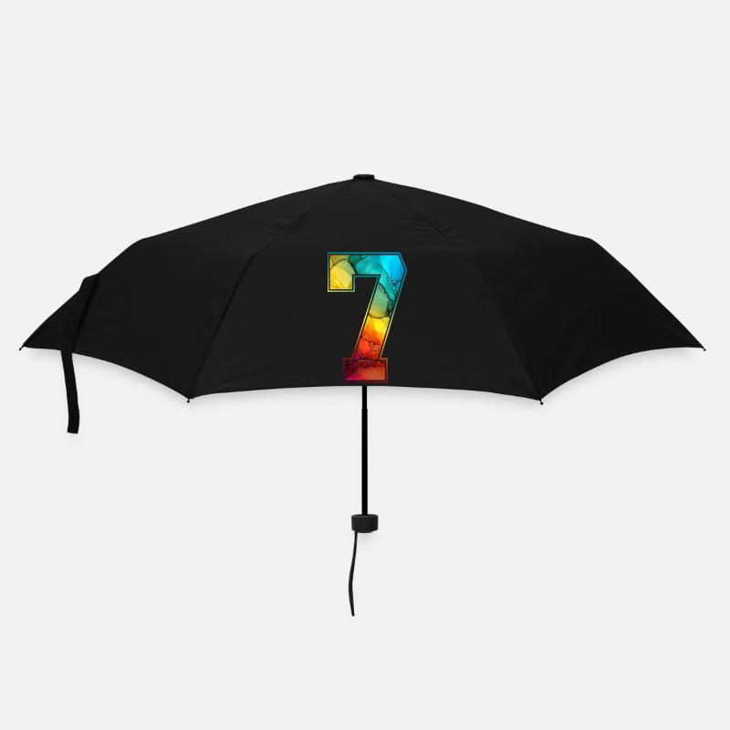 NR. 7 NUMMER 7 COLLEGE 7. GEBURTSTAG - Regenschirm (klein) - Schwarz