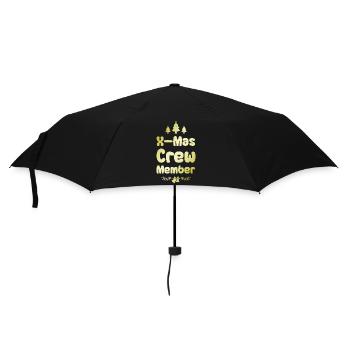 X-Mas Crew Mitglied - Regenschirm (klein) - Schwarz - Vorne
