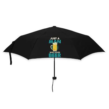Nur ein Mann, der Bier liebt - Regenschirm (klein) - Schwarz - Vorne