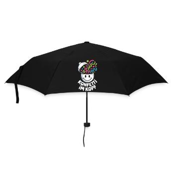 Konfetti Im Kopf Karneval Fasching Alaaf Kostüm - Regenschirm (klein) - Schwarz - Vorne