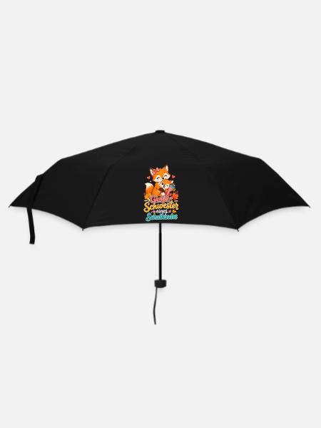 Große Schwester eines Schulkindes - Regenschirm (klein) - Schwarz