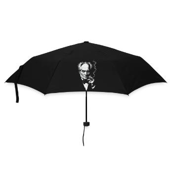 Arthur Schopenhauer raucht Zigarre - Regenschirm (klein) - Schwarz - Vorne
