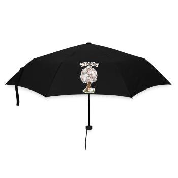 Baumwolle – Schafe auf Baum Cartoon - Regenschirm (klein) - Schwarz - Vorne