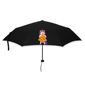 Unicorn Pizza Cheese Pull - Umbrella (small) - black - Front