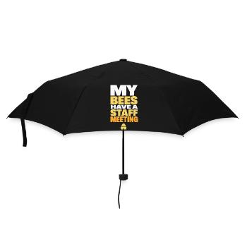 Bienen halten eine Mitarbeiterbesprechung - Regenschirm (klein) - Schwarz - Vorne