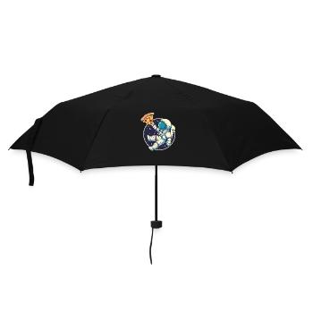 Pizza Astronaut - Regenschirm (klein) - Schwarz - Vorne