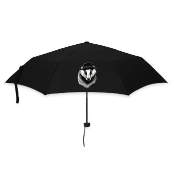 Dachs - Regenschirm (klein) - Schwarz - Vorne