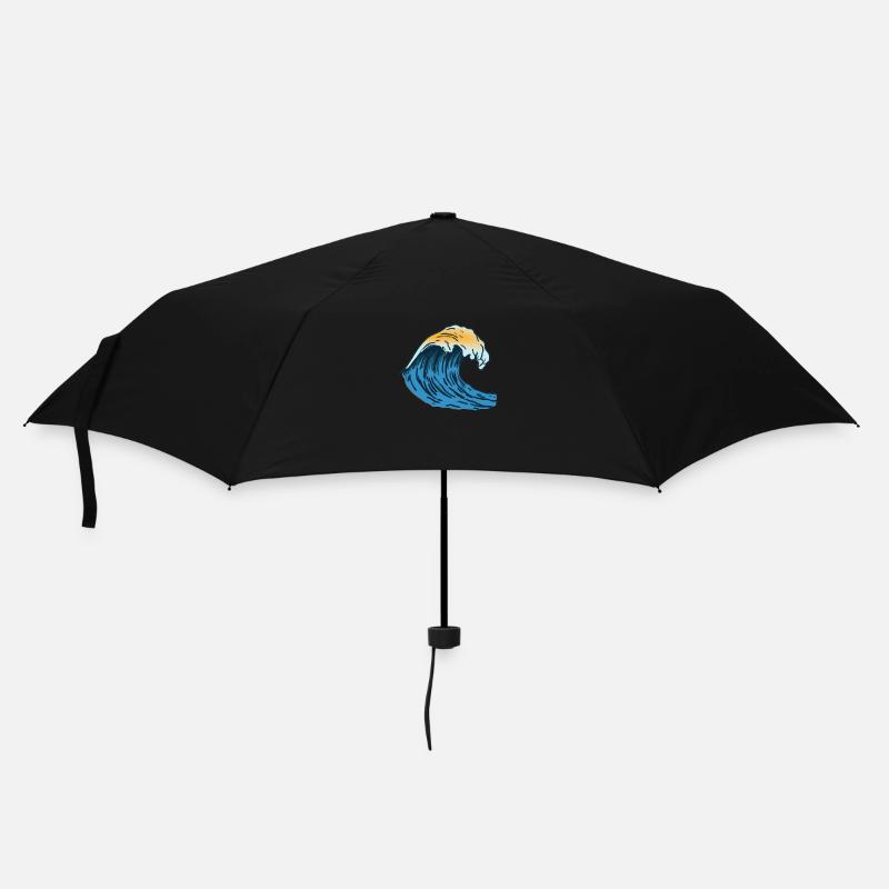 Schöne Welle - Regenschirm (klein) - Schwarz