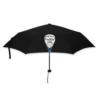 Heißluftballon fahren | Ballonfahrt Geschenkideen - Regenschirm (klein) - Schwarz - Vorne