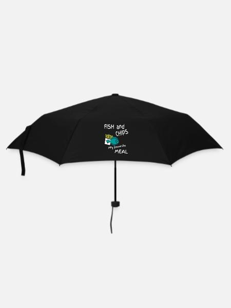 fish and chips my favorite food - Umbrella (small) - black