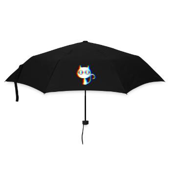EDM Cat Rave style Glitch style - Umbrella (small) - black - Front
