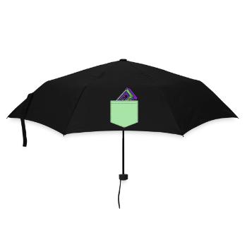 Kassette Musik Brusttasche 80er Geschenk Idee - Regenschirm (klein) - Schwarz - Vorne