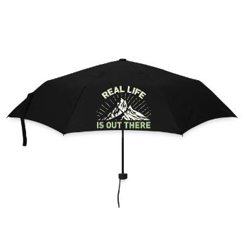 Real Life Is Out There - Regenschirm (klein) - Schwarz - Vorne