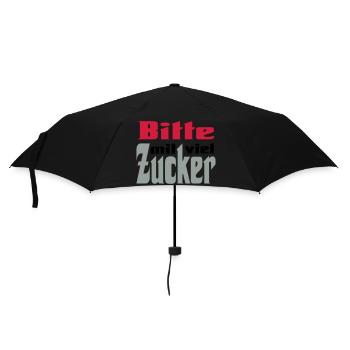 Bitte viel Zucker - Regenschirm (klein) - Schwarz - Vorne
