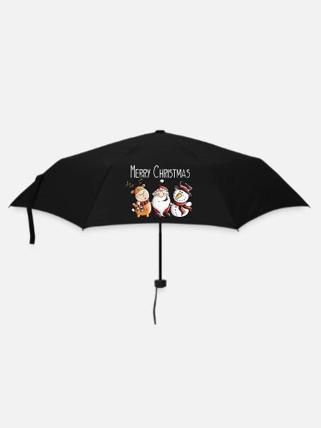 Père Noël, renne et bonhomme de neige - Parapluie standard - noir