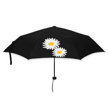 Blume Gänseblümchen - Regenschirm (klein) - Schwarz - Vorne