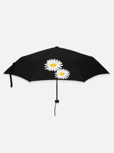 Blume Gänseblümchen - Regenschirm (klein) - Schwarz