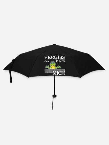 Frosch König textile Geschenkidee - Regenschirm (klein) - Schwarz