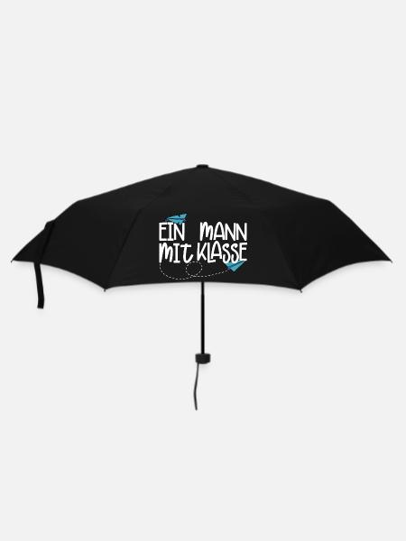 Ein Mann mit Klasse - (weiß) - Regenschirm (klein) - Schwarz