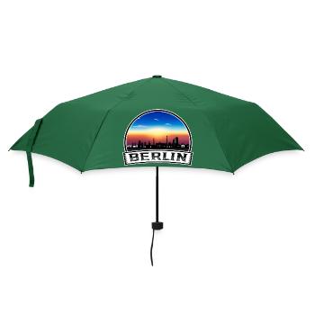 Berlin Skyline Retro Sun lettrage - Parapluie standard - vert bouteille - Devant