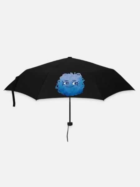 Little Pelota Monster n°5 – blau - Regenschirm (klein) - Schwarz