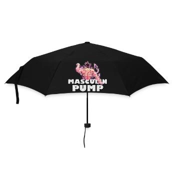 Masculin Pump | Anime Gym motif for fans - Umbrella (small) - black - Front