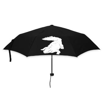 Crocodile Art Silhouette Graphic Wild Animal Lover - Umbrella (small) - black - Front
