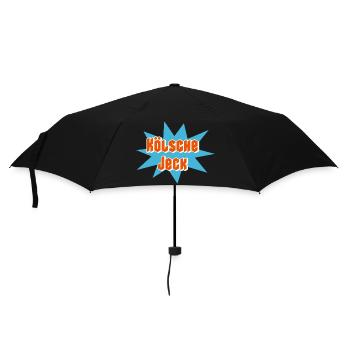 Kölsche Jeck, Karneval, Kostüm, Fasching, Kölsch - Regenschirm (klein) - Schwarz - Vorne