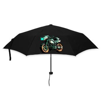 Motorrad in 8 Bit als Vectorgrafik für Biker - Regenschirm (klein) - Schwarz - Vorne