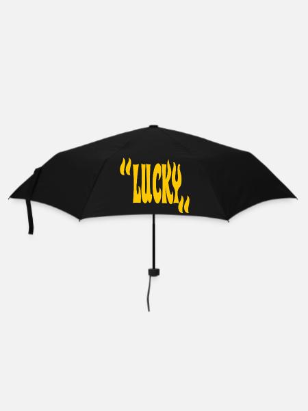 Glücklich - Regenschirm (klein) - Schwarz
