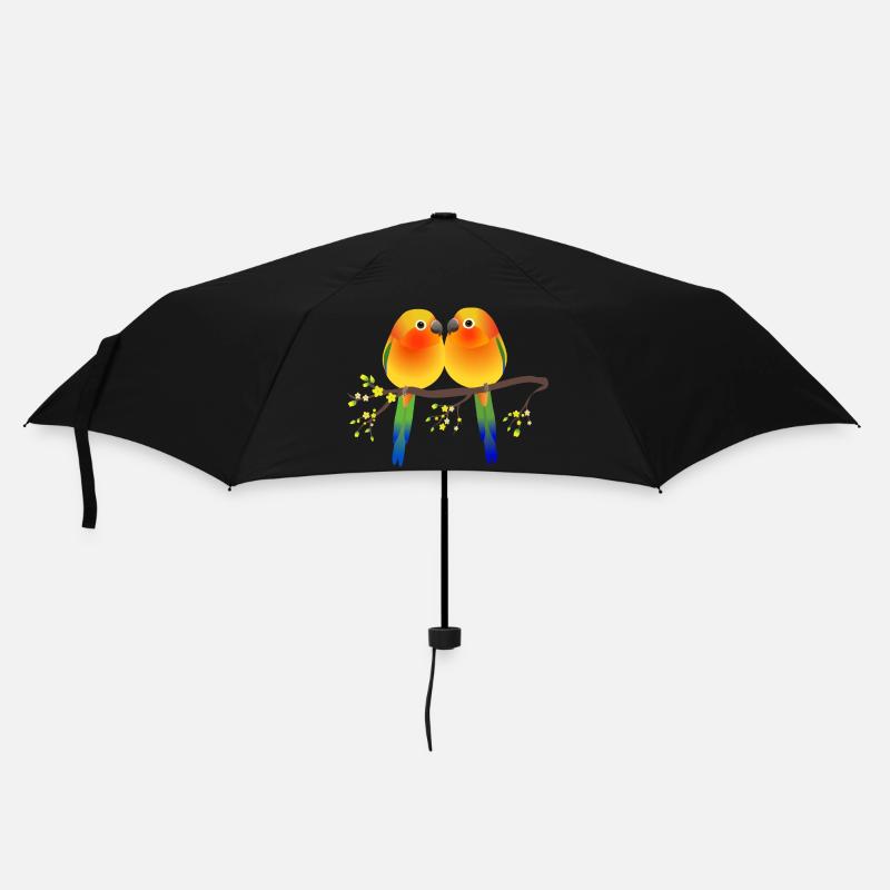 Zwei niedliche Sonnensittiche - Regenschirm (klein) - Schwarz