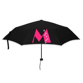 Letter M Glitter - Umbrella (small) - black - Front