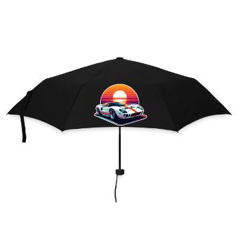 voiture vintage couché de soleil - Parapluie standard - noir - Devant