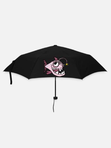 Anglerfisch - Regenschirm (klein) - Schwarz