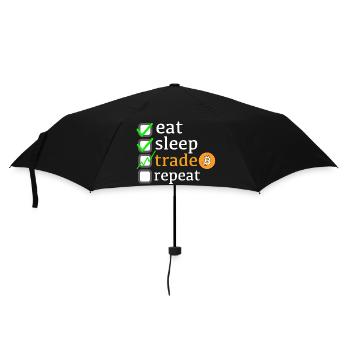 eat, sleep trade repeat - Regenschirm (klein) - Schwarz - Vorne