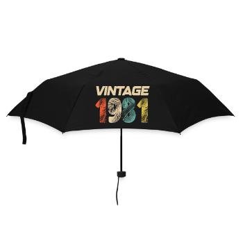 Vintage 1981 Retro - Bestseller - Regenschirm (klein) - Schwarz - Vorne