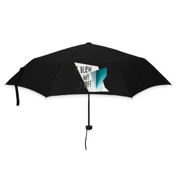 es hat mir den Deckel weggeblasen - Regenschirm (klein) - Schwarz - Vorne