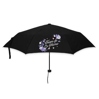 Lila Blumen Braut Team - Regenschirm (klein) - Schwarz - Vorne