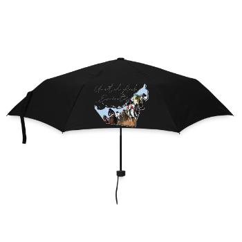 (Émirats arabes unis) Carte des Émirats Encadrée Courses de chevaux EN - Parapluie standard - noir - Devant