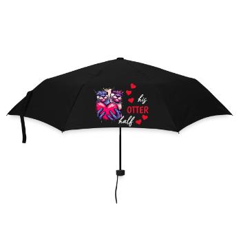 Loutre demi-amour cadeau - Parapluie standard - noir - Devant